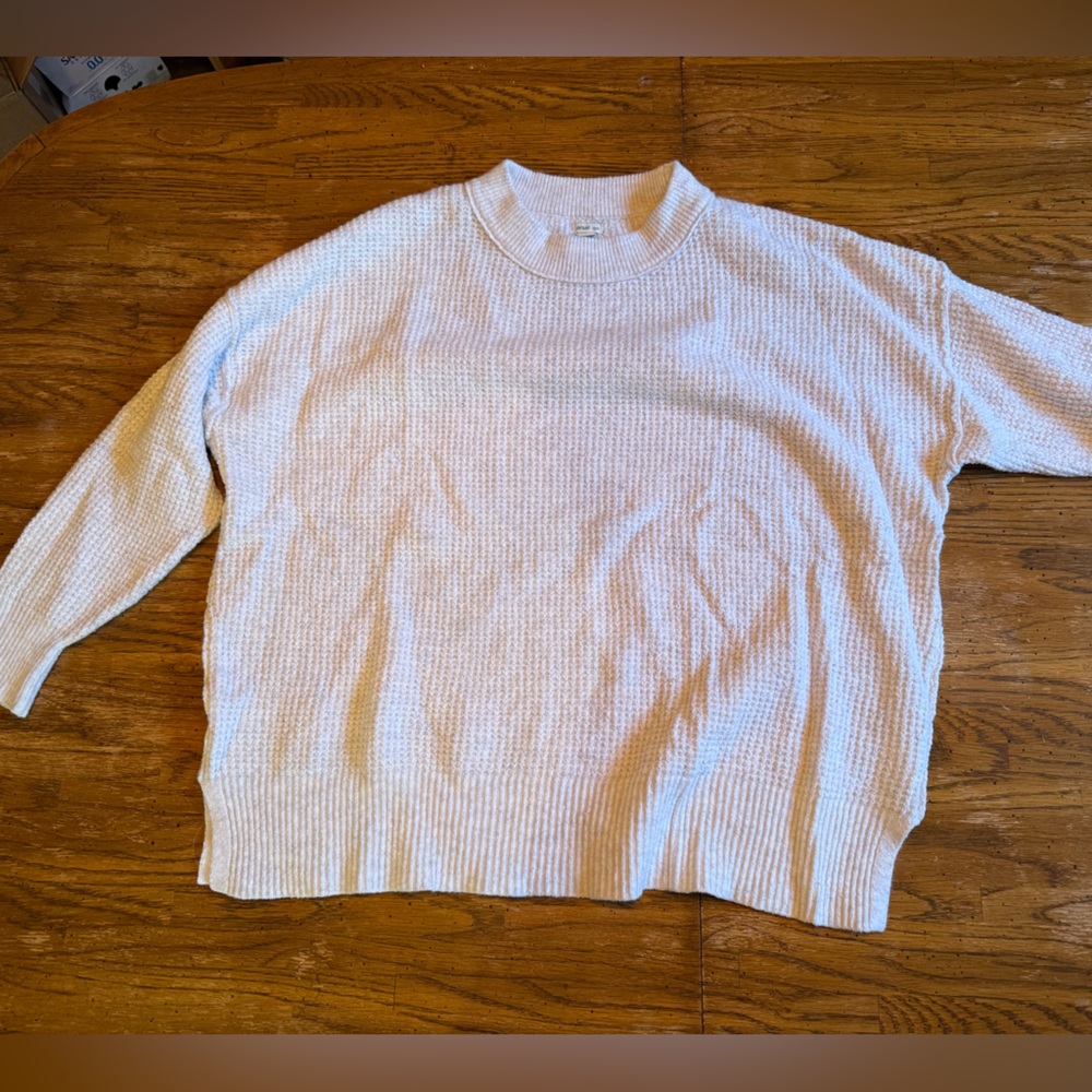 Aerie Soft Cream Ribbed Sweater